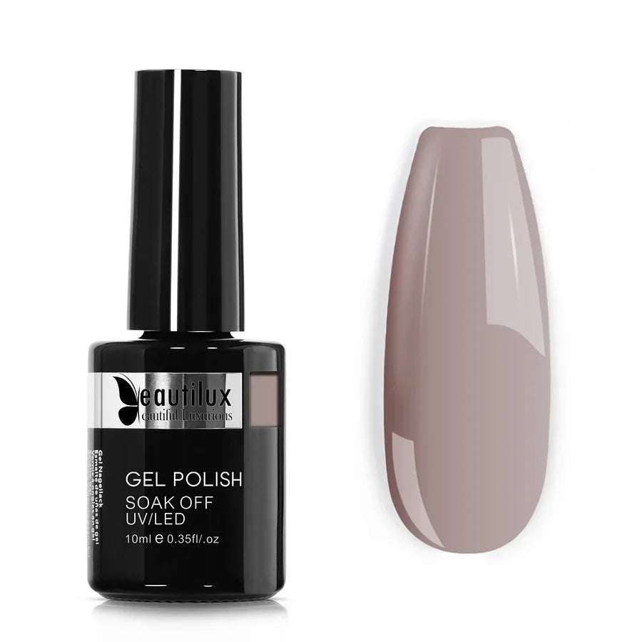 Beautilux Vernis Gel Semi-Permanent Taupe Élégant AC-91 – Chic et Polyvalence