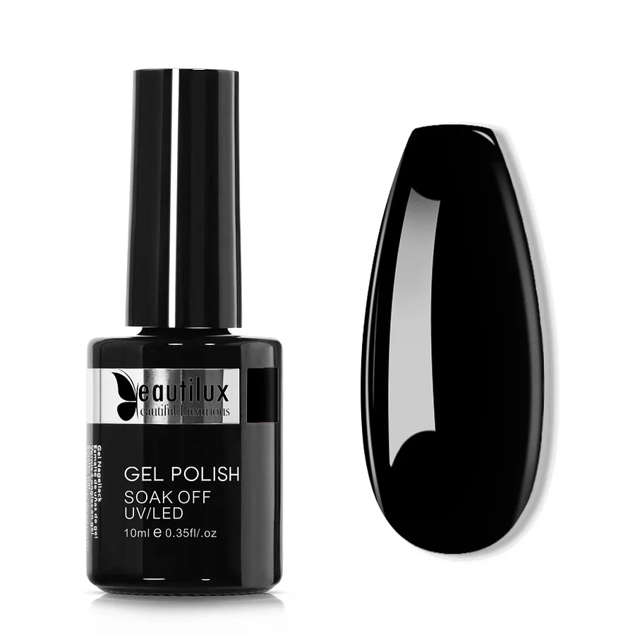 Beautilux Vernis Gel Semi-Permanent Noir Profond B-085 – Intemporel et Élégant