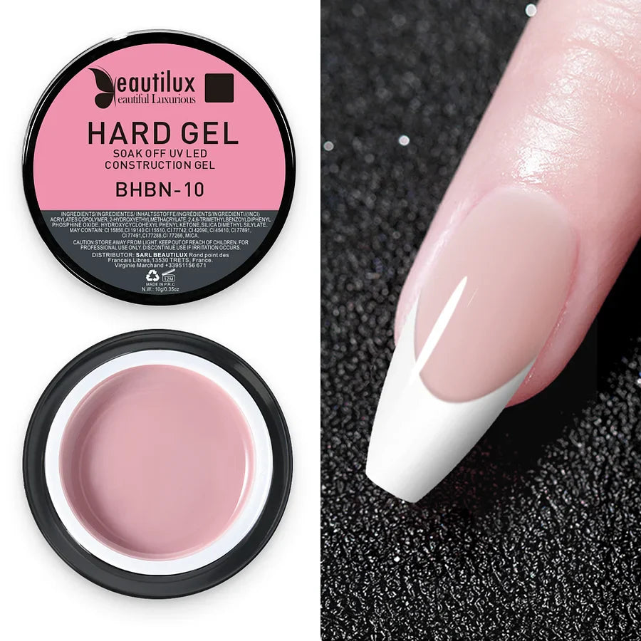 Gel de construction d'ongle BEAUTILUX HARD BUILDER GEL BHBN-10 en pot de 10 GR