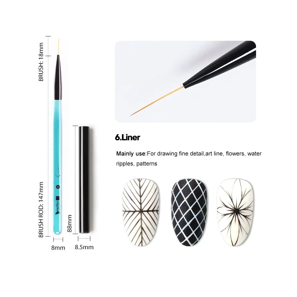 Professional Nail Art Brush-CRYSTAL BLUE CBNB-06