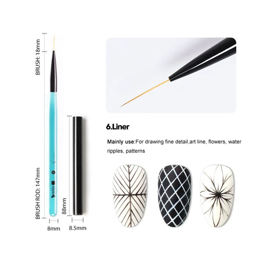 Professional Nail Art Brush-CRYSTAL BLUE CBNB-06