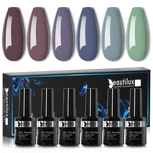 Kit de Vernis Semi-Permanent Beautilux - Collection Tons Neutres & Sophistiqués (6x10ml) | SKU : AC-0106