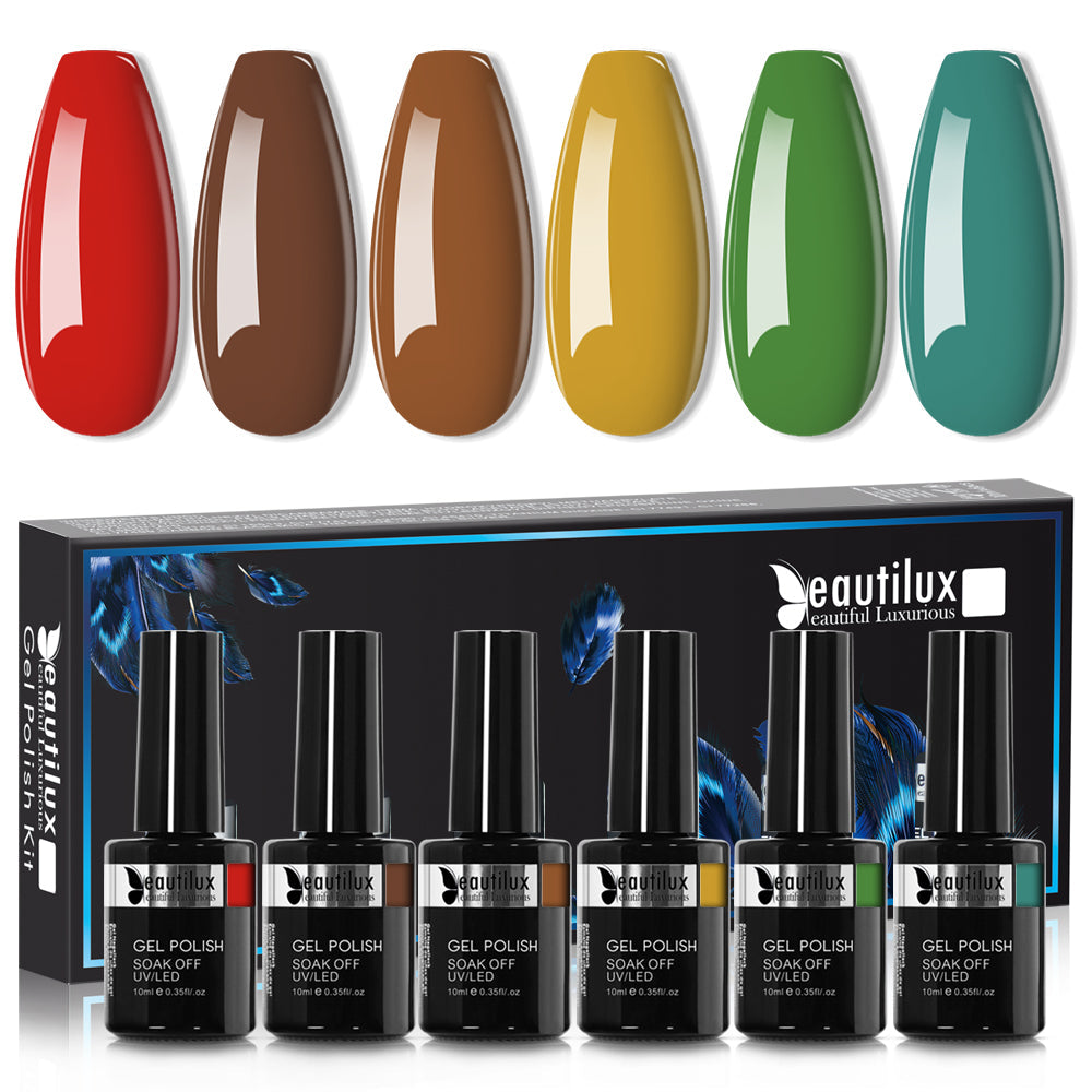 Kit de Vernis Semi-Permanent Beautilux - Collection Terre & Nature (6x10ml) | SKU : AC-0712