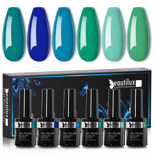 Kit de Vernis Semi-Permanent Beautilux - Collection AQUA SHADES (6x10ml) | SKU : AC-1924