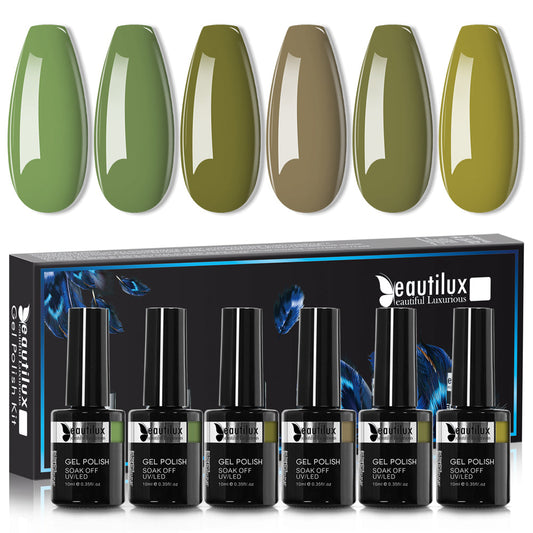 Kit de Vernis Semi-Permanent Beautilux - Collection EARTHY TONES (6x10ml) | SKU : AC-3136