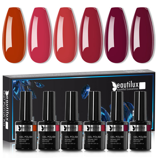 Kit de Vernis Semi-Permanent Beautilux - Collection RED PASSION (6x10ml) | SKU : AC-4954