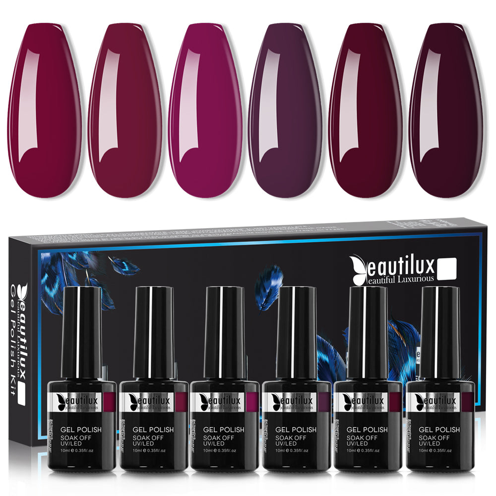 Kit de Vernis Semi-Permanent Beautilux - Collection WINE TEMPTATION (6x10ml) | SKU : AC-5560