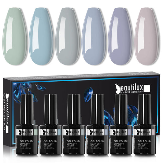 Kit de Vernis Semi-Permanent Beautilux - Collection ICY NEUTRALS (6x10ml) | SKU : AC-8590