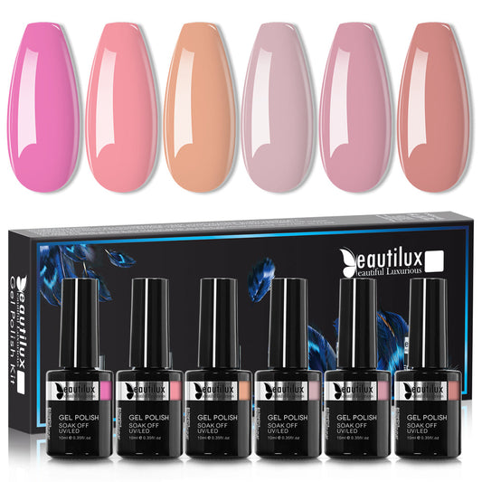 Kit de Vernis Semi-Permanent Beautilux - Collection PASTEL BLOOM (6x10ml) | SKU : AC-097102