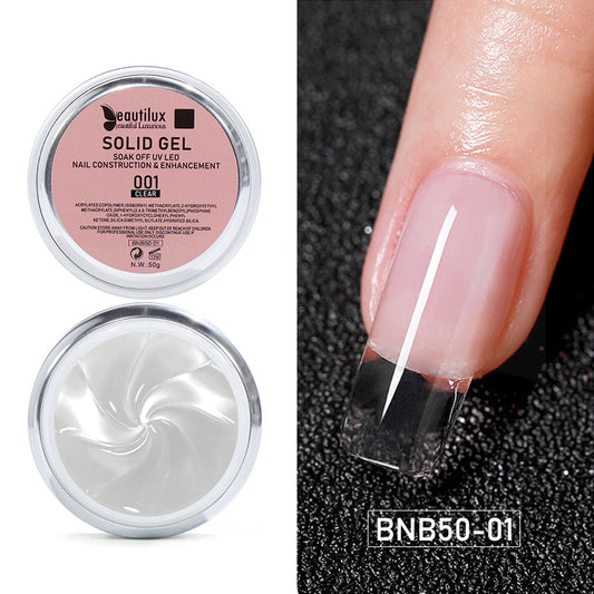 BNB50-01 Solid Gel New Generation - Couleur Clear : transparence et précision pour des ongles parfaits