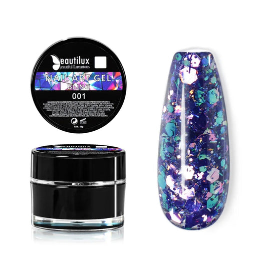 Gel Nail Art BLING Beautilux BHCD-01 : L'éclat Violet pour un Look French Reverse Parfait