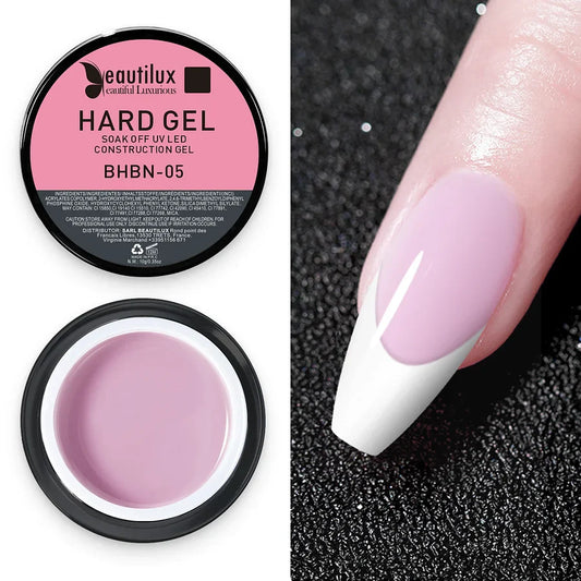 Gel de Construction Dur BHBN-05 de Beautilux - Teinte Rose Pâle pour Manucure Subtile et Durable