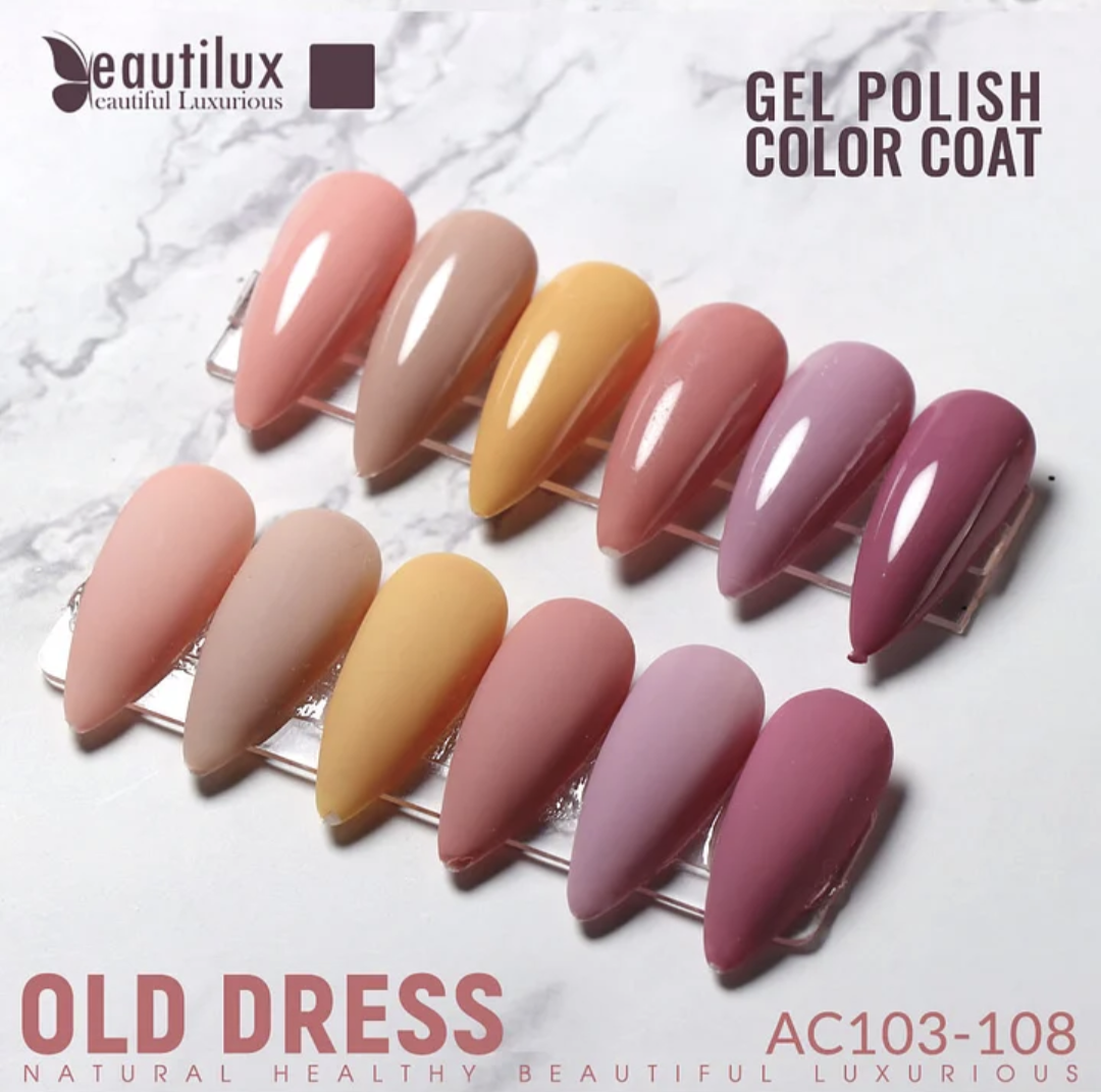 Kit de Vernis Semi-Permanent Beautilux - Collection OLD DRESS (6x10ml) | SKU : AC-103108