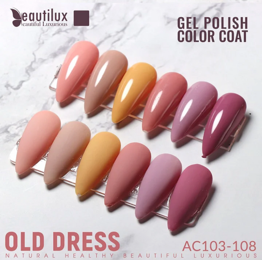 Kit de Vernis Semi-Permanent Beautilux - Collection OLD DRESS (6x10ml) | SKU : AC-103108